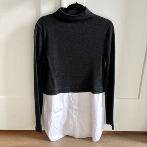 Theory Long Sleeve Combo Tunic Sweater